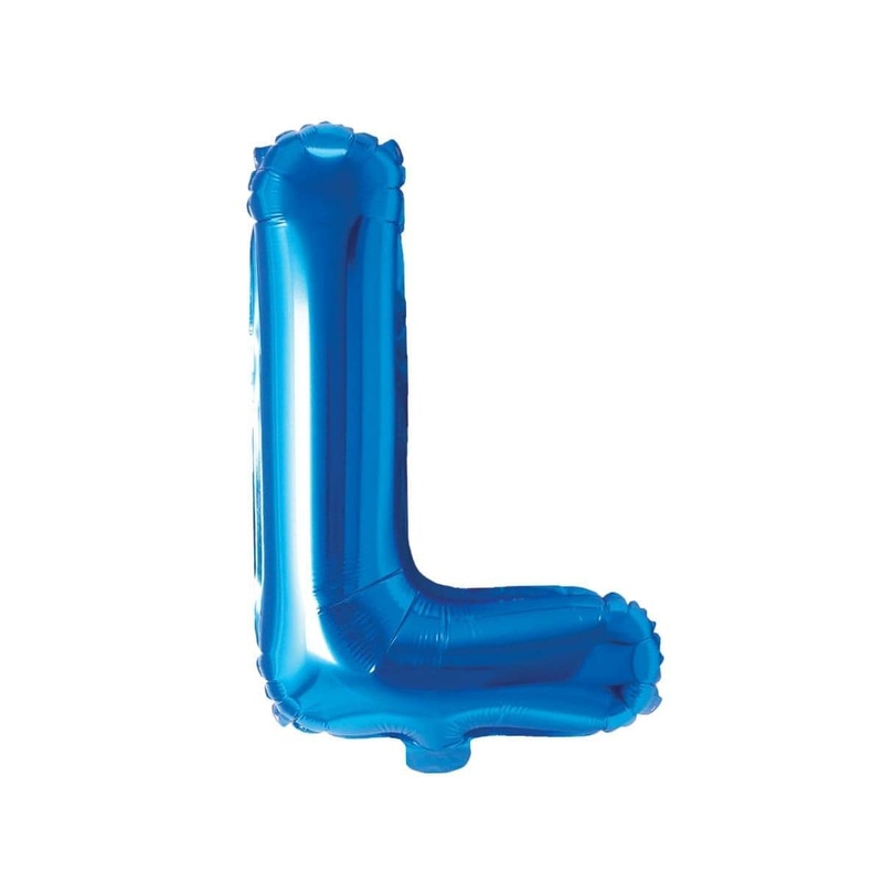 Blue Letter L Foil Balloon, 16 Inches