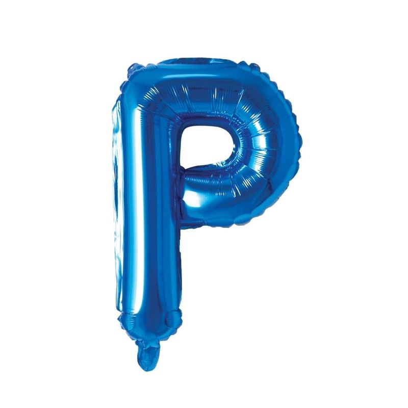 Blue Letter P Foil Balloon, 16 Inches