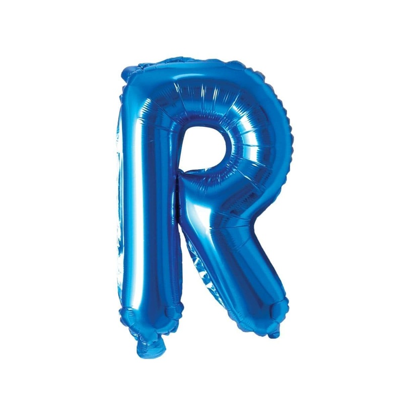 Blue Letter R Foil Balloon, 16 Inches