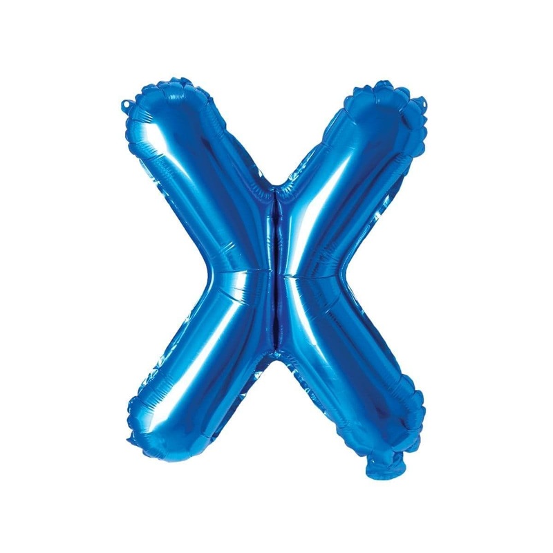 Blue Letter X Foil Balloon, 16 Inches