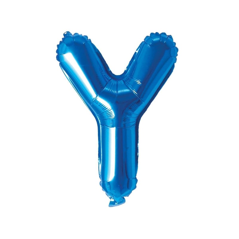 Blue Letter Y Foil Balloon, 16 Inches