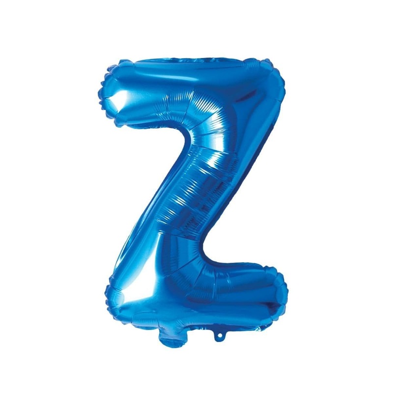 Blue Letter Z Foil Balloon, 16 Inches