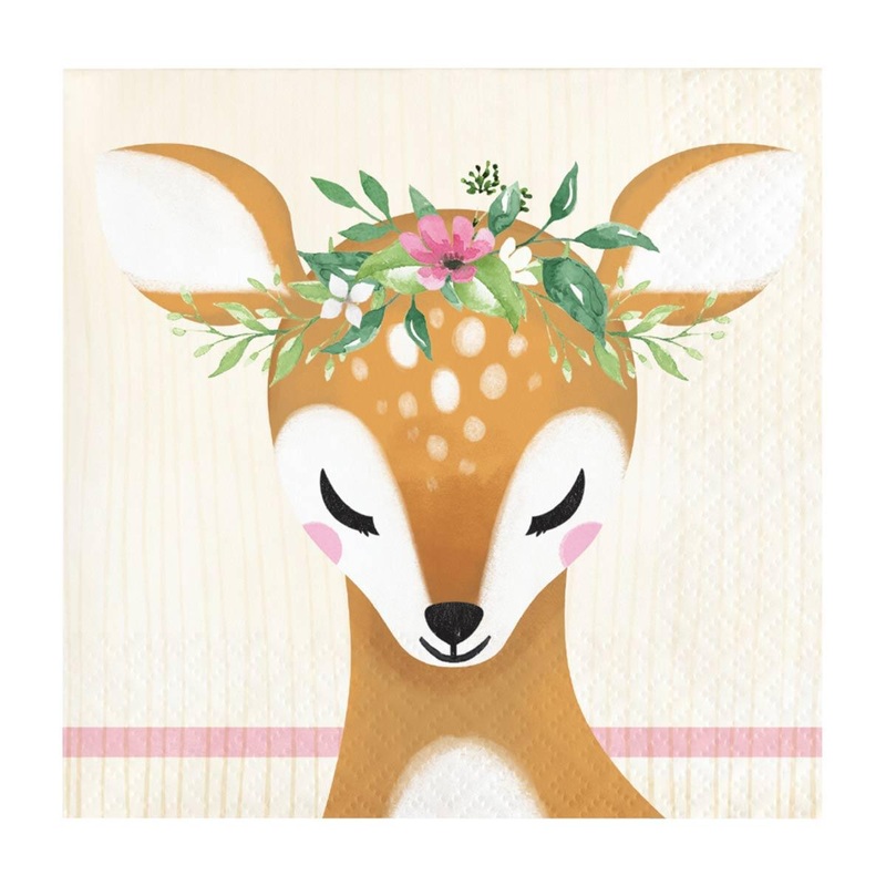 Deer Little One Beverage Napkins, 16 Count
