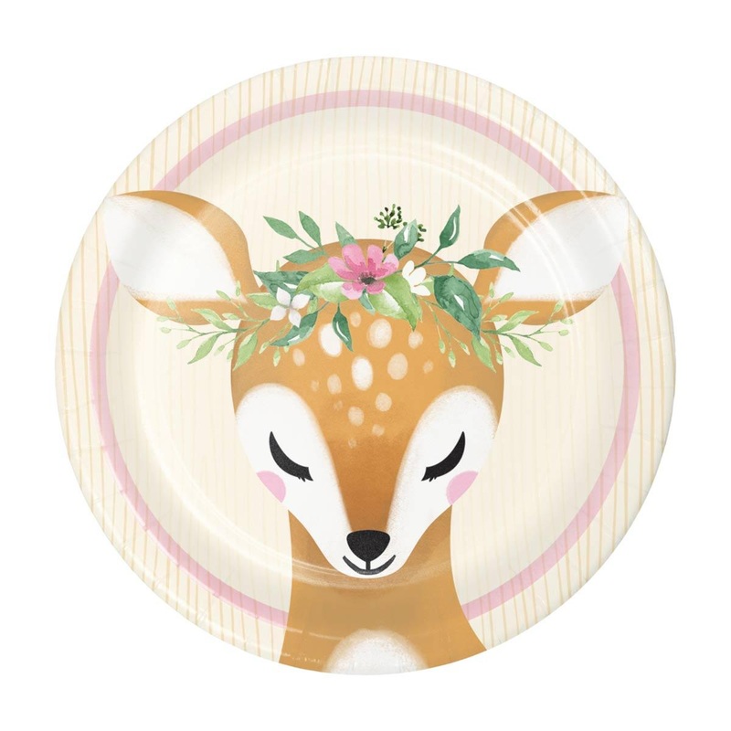 Deer Little One Plates, 7 inches, 8 Count