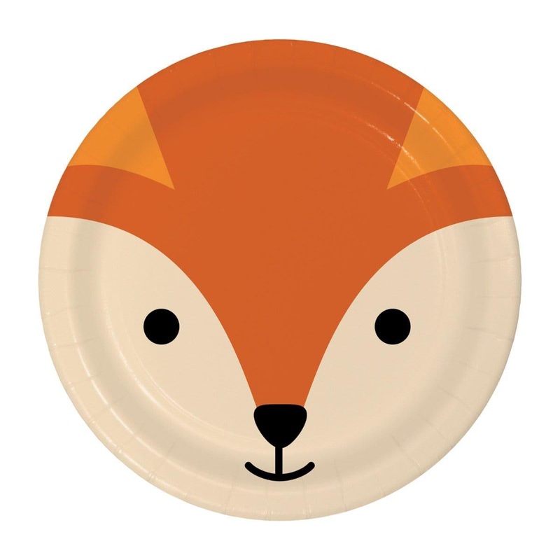Fox Plates 7 inches, 8 Count