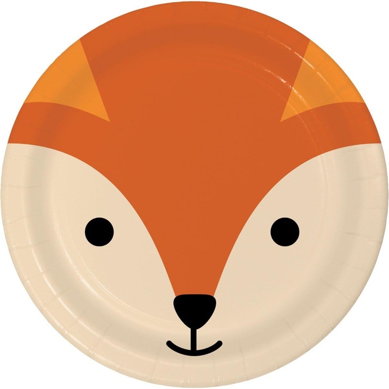 Fox Plates, 9 inches, 8 Count