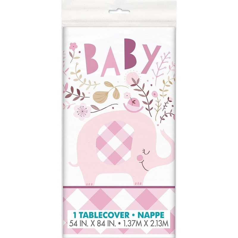 Pink Floral Elephant Tablecover