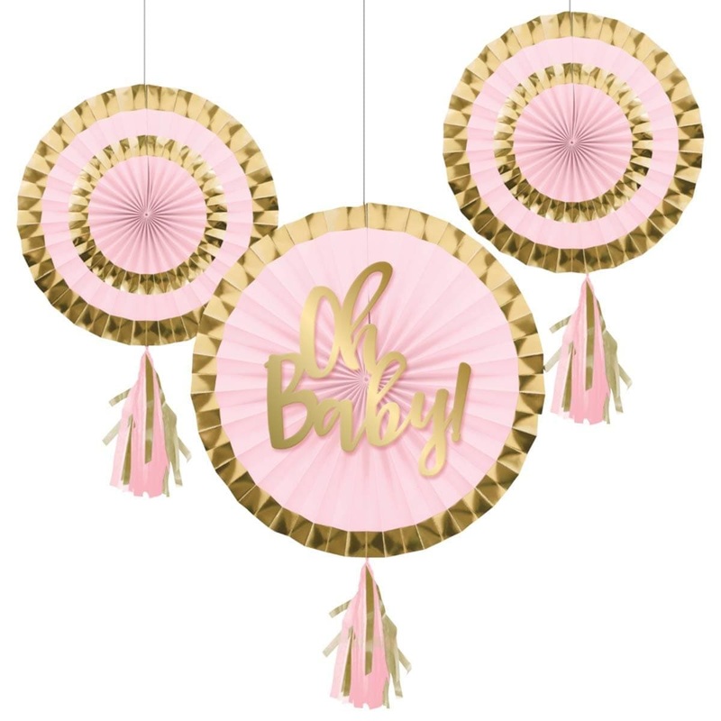 Pink Paper Fan With Tassel