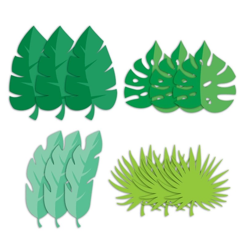 Safari Animals Leaf Cutouts, 12 Count