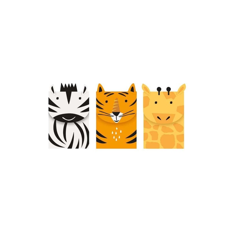 Safari Animals Treat Bags, 3 Count