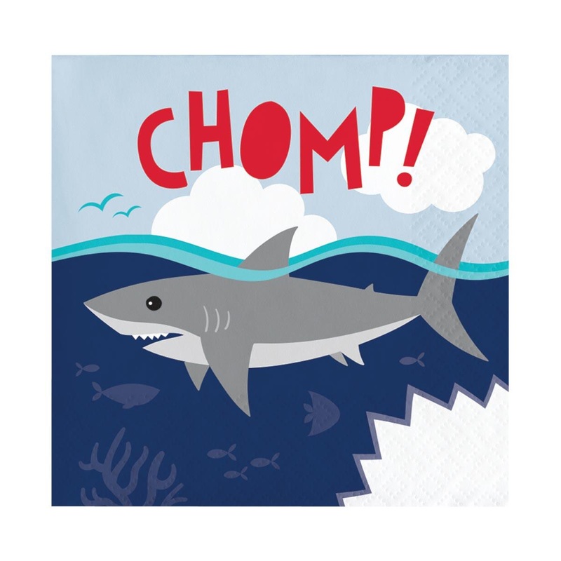 Shark Party Beverage Napkins, 16 Count