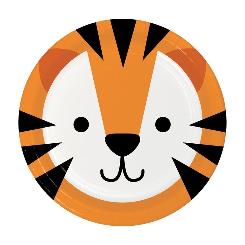 Tiger Plates 7 inches, 8 Count
