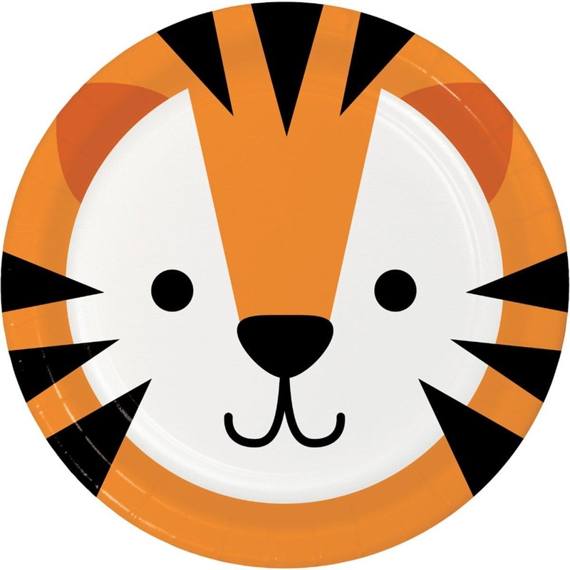 Tiger Plates 9 inches, 8 Count