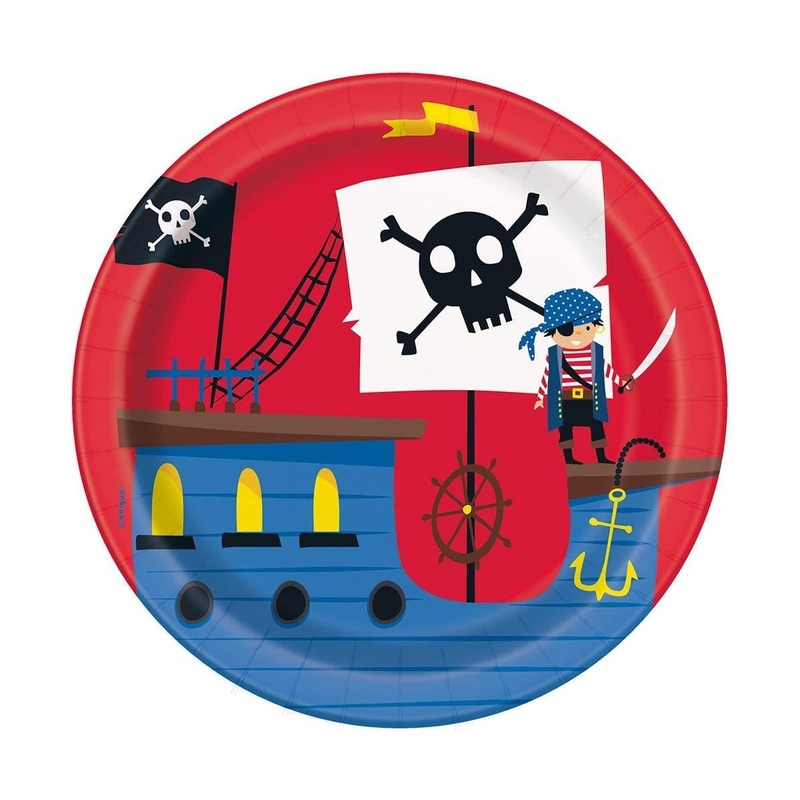 Ahoy Pirate Dessert Plates, 7 inches, 8 Count