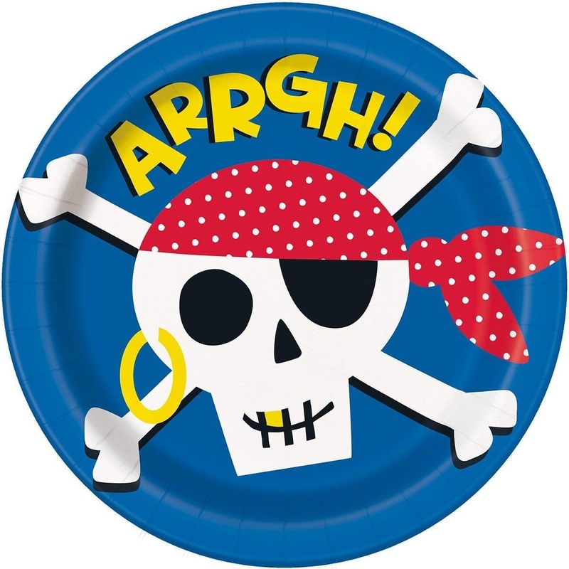 Ahoy Pirate Dinner Plates, 9 inches, 8 Count