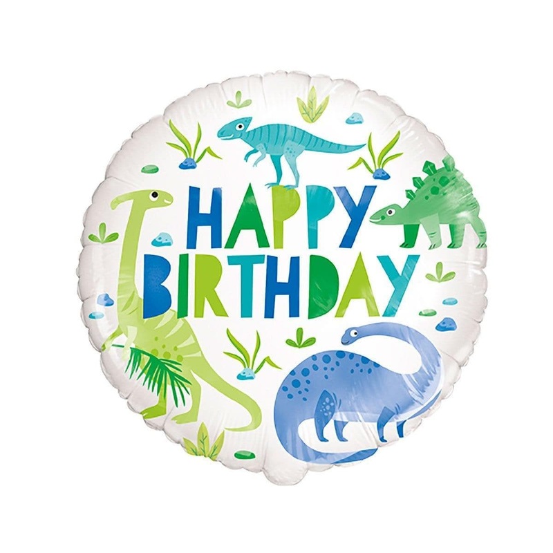 Blue & Green Dinosaur Foil Balloon, 18 Inches
