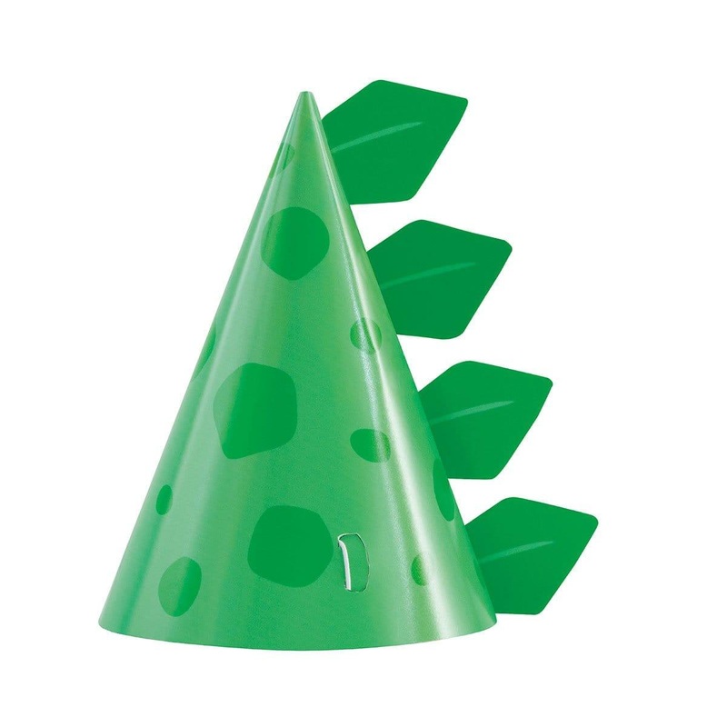 Blue & Green Dinosaur Hat, 8 Count