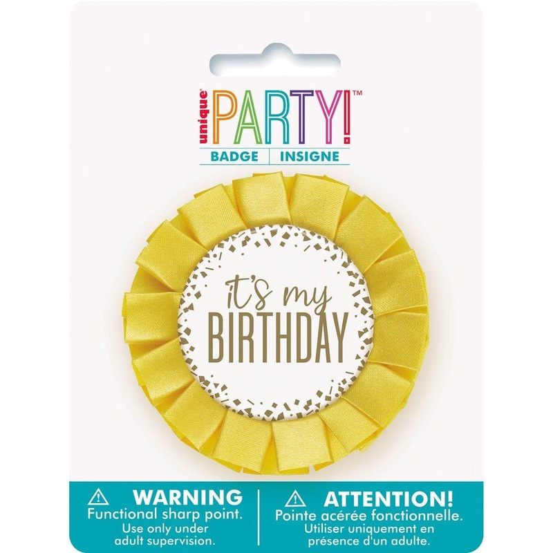 Gold Confetti Birthday Badge