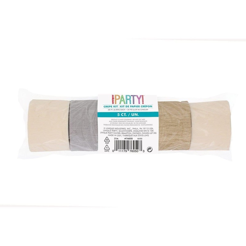 Gold Confetti Birthday Crepe Streamer Kit, 5 Count