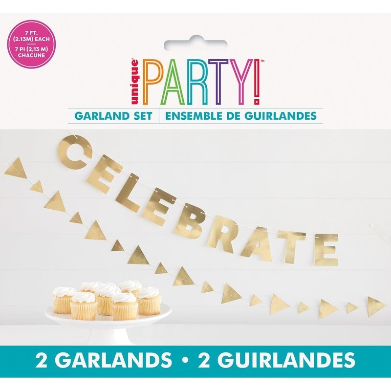Gold Confetti Birthday Paper Garland, 2 Count