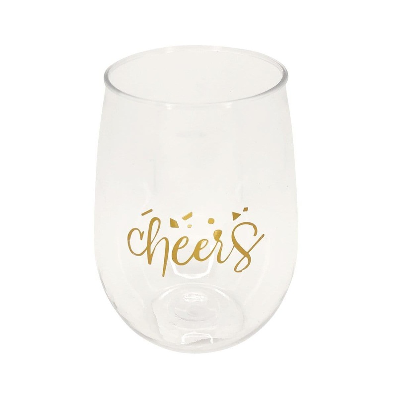 Gold Confetti Birthday Wine Glass