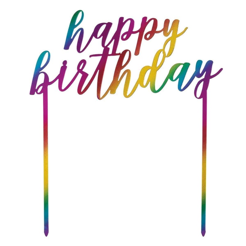 Rainbow Hapy Birthday Cake Topper