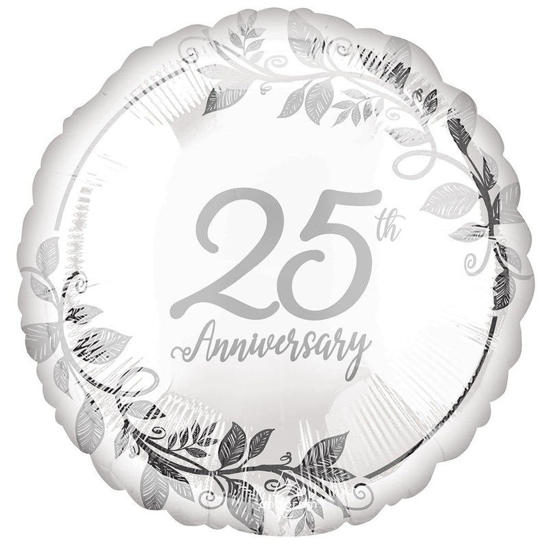 25th Anniversary Foil Balloon, 18 Inches