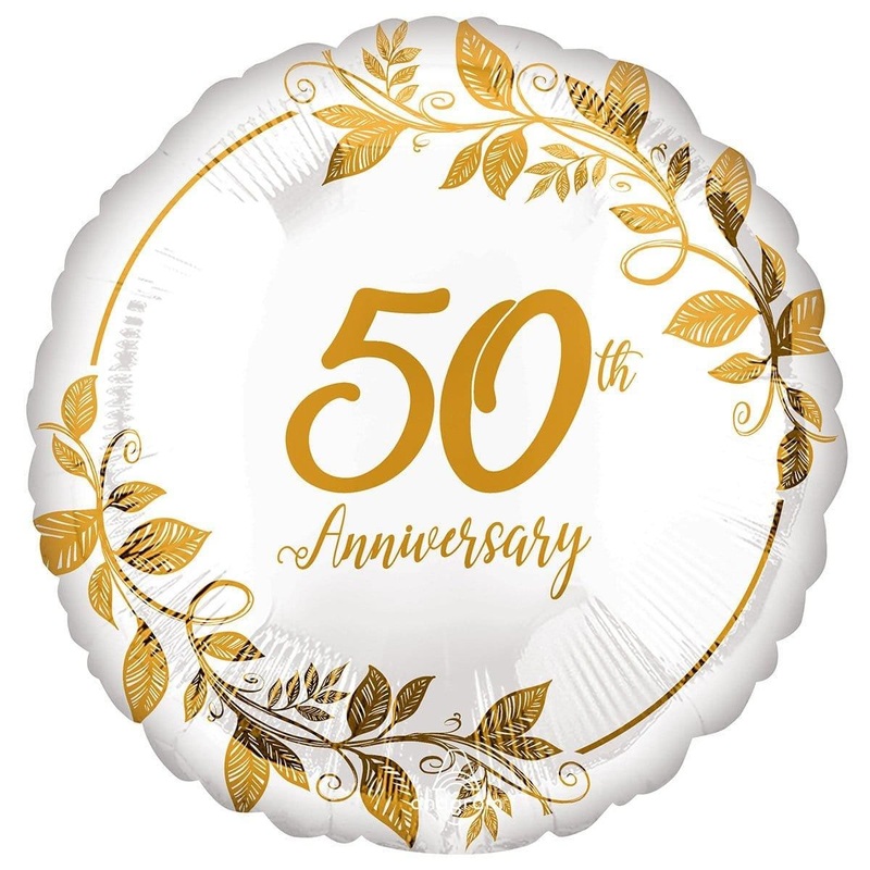 50th Anniversary Foil Balloon, 18 Inches
