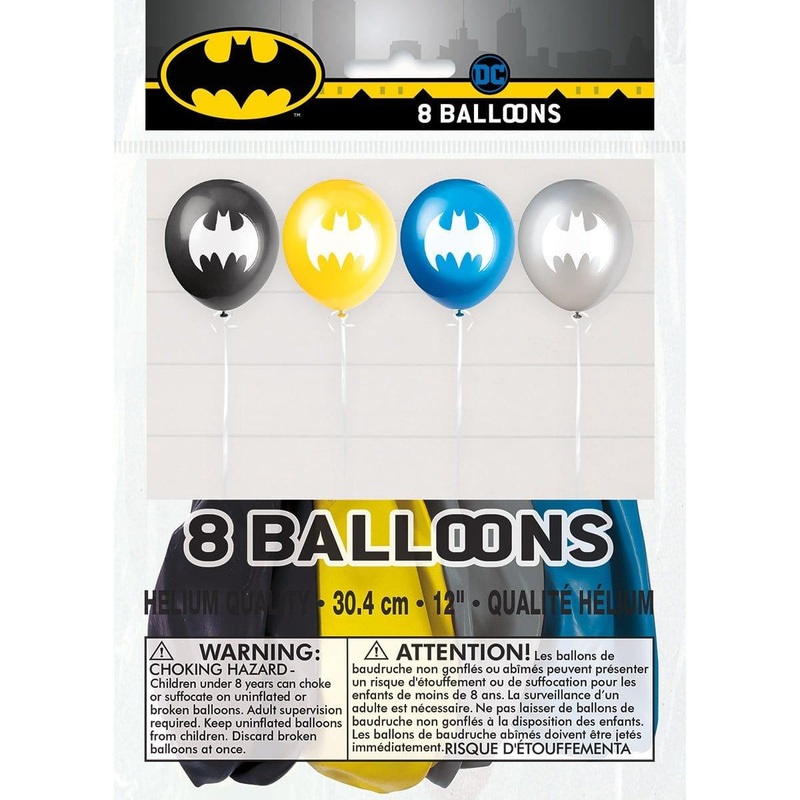 Batman Latex Balloons, 8 Count