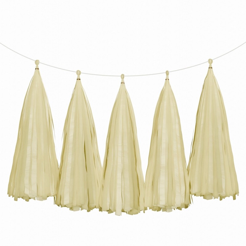 Cream Tassel Garland, 5 Count