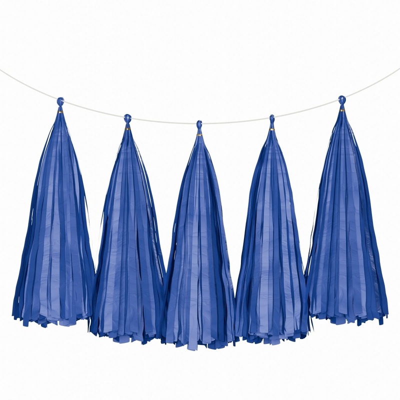 Dark Blue Tassel Garland, 5 Count
