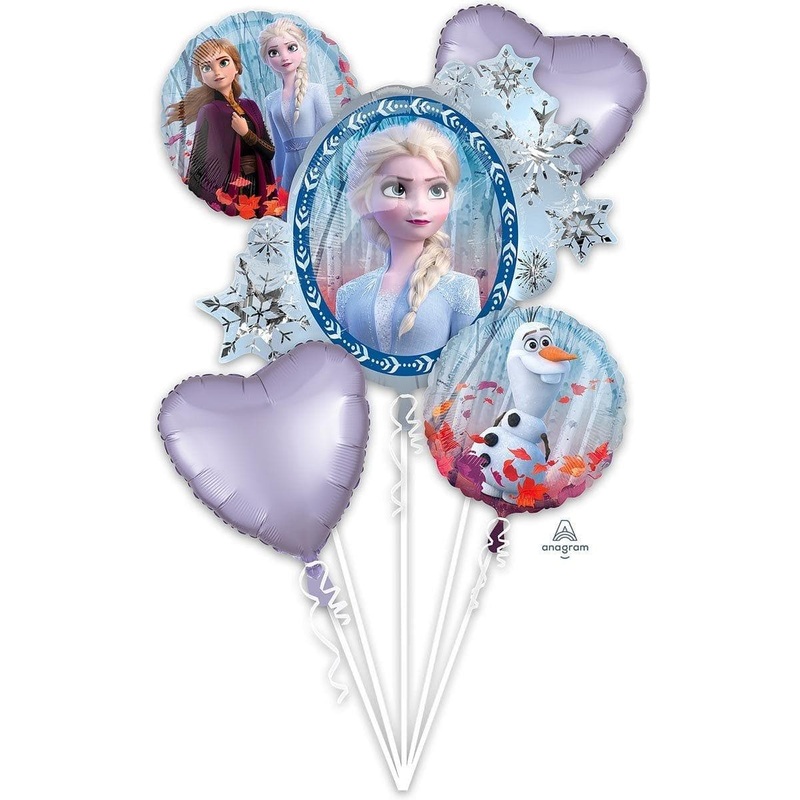 Frozen 2 Foil Balloon Bouquet, 5 Count, Helium Inflation not Included