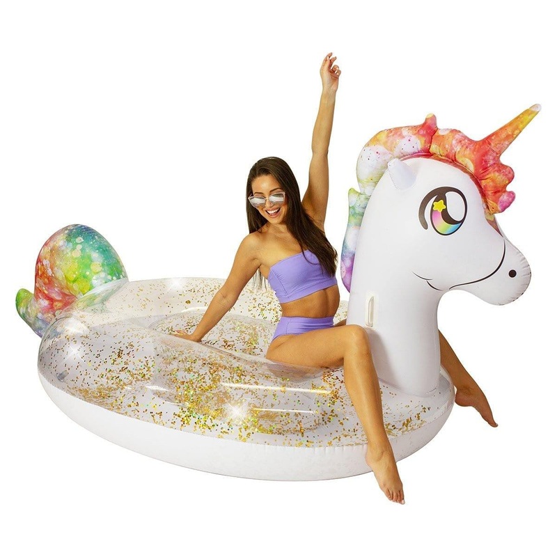 Gigantic Glitter Unicorn Pool Float