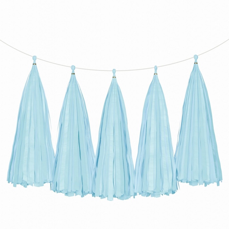 Light Blue Tassel Garland, 5 Count