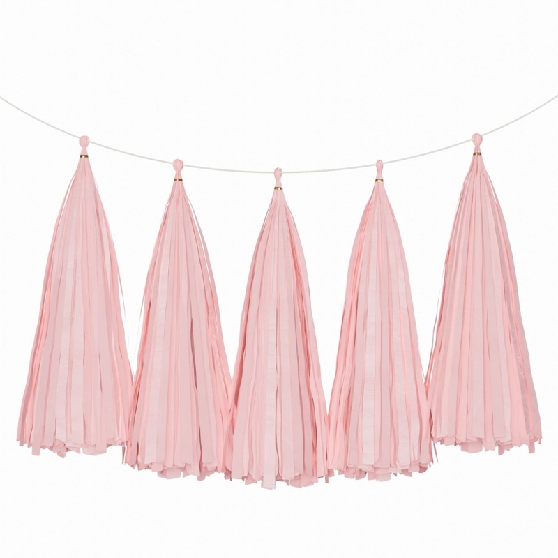 Light Pink Tassel Garland, 5 Count