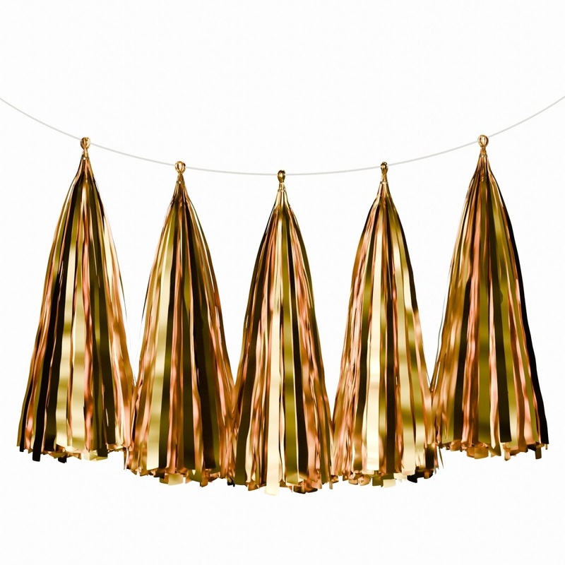 Metallic Gold Tassel Garland, 5 Count