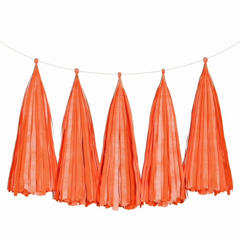 Orange Tassel Garland, 5 Count