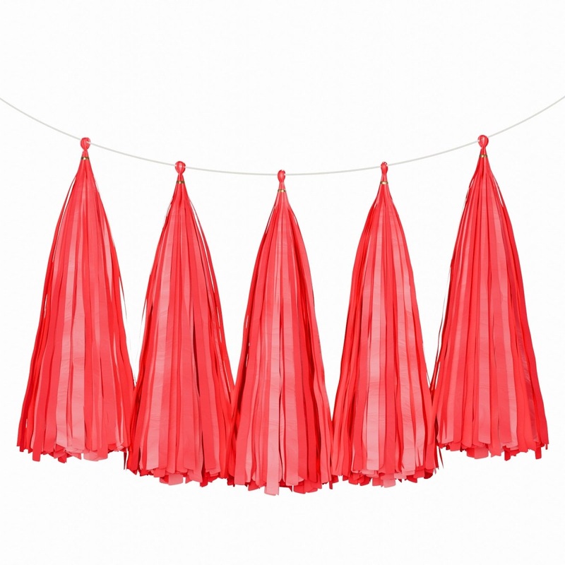 Red Tassel Garland, 5 Count