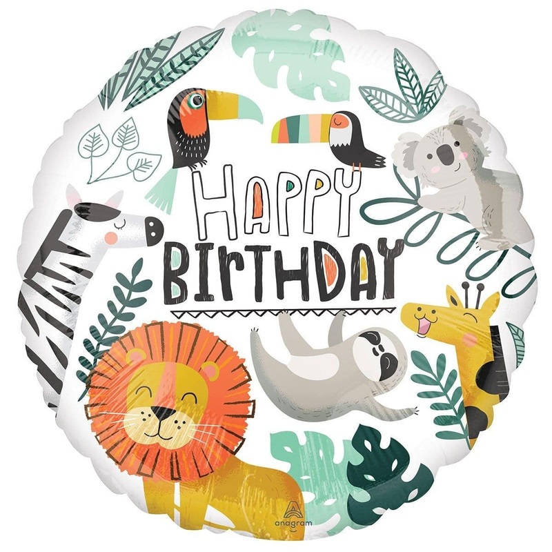 Safari Animals Party Foil Balloon, 18 inches