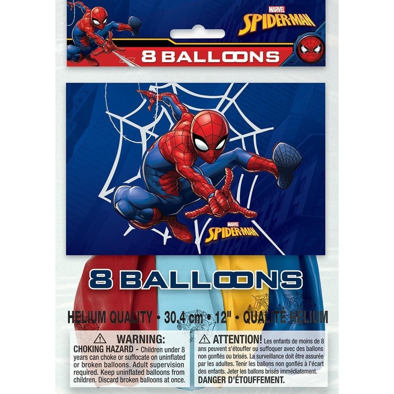 Spider-Man Latex Balloons, 8 Count