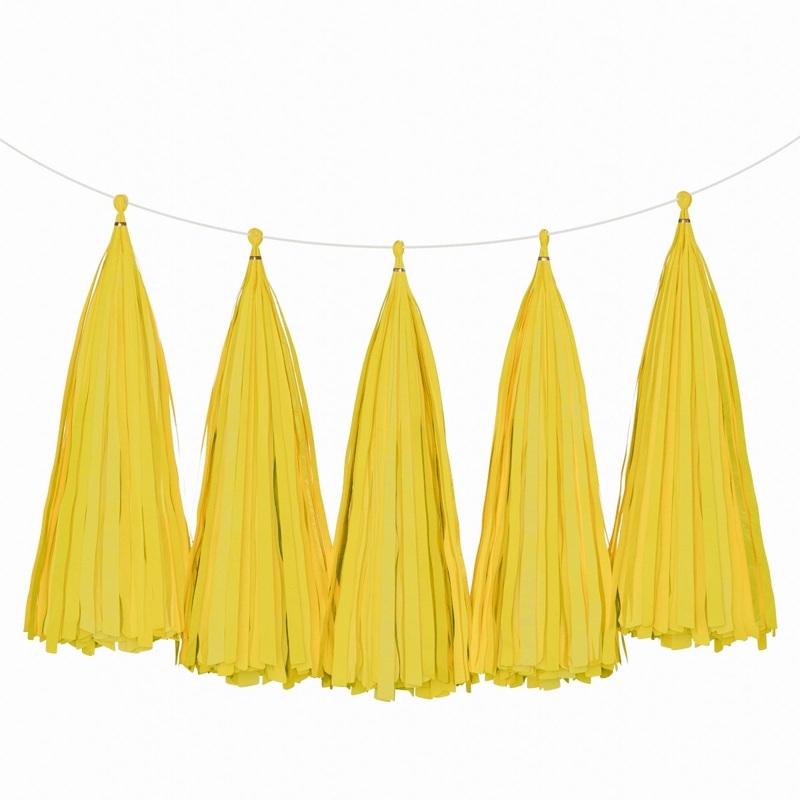 Yellow Tassel Garland, 5 Count