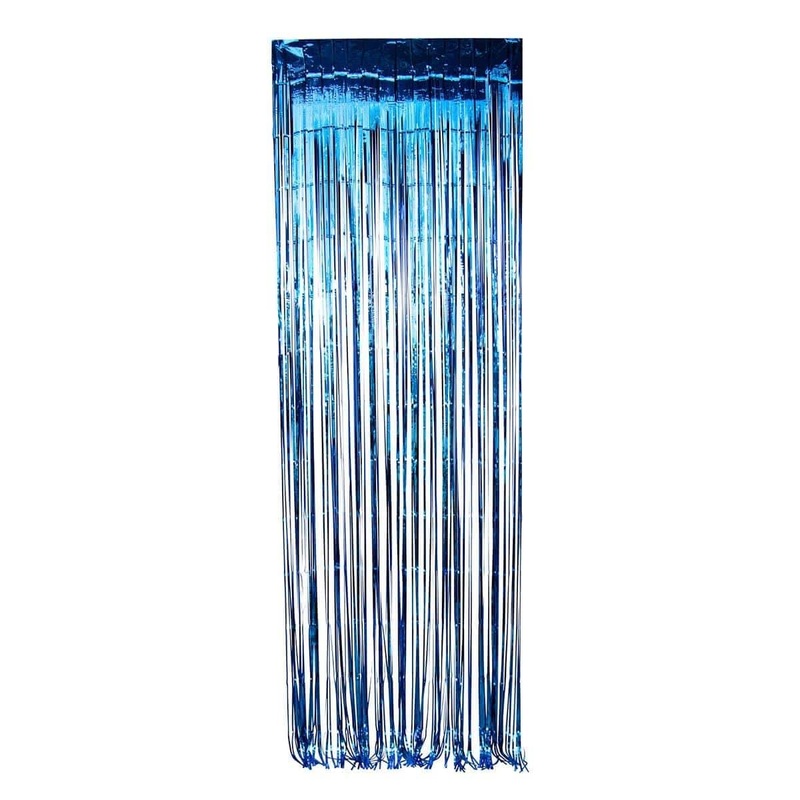 Blue Foil Fringe Curtain