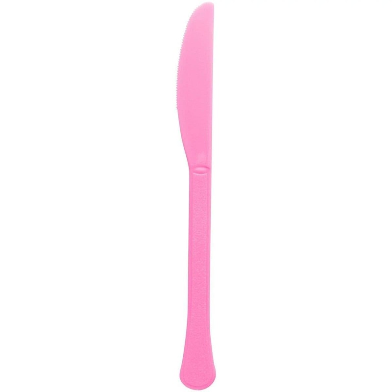 Bright Pink Plastic Knives, 20 Count