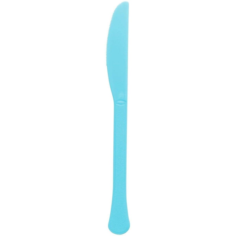 Caribbean Blue Plastic Knives, 20 Count