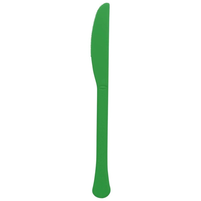 Festive Green Plastic Knives, 20 Count