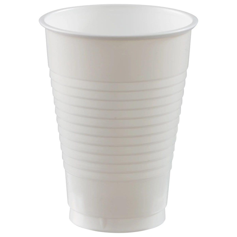 Frosty White Plastic Cups, 12 oz., 50 Count