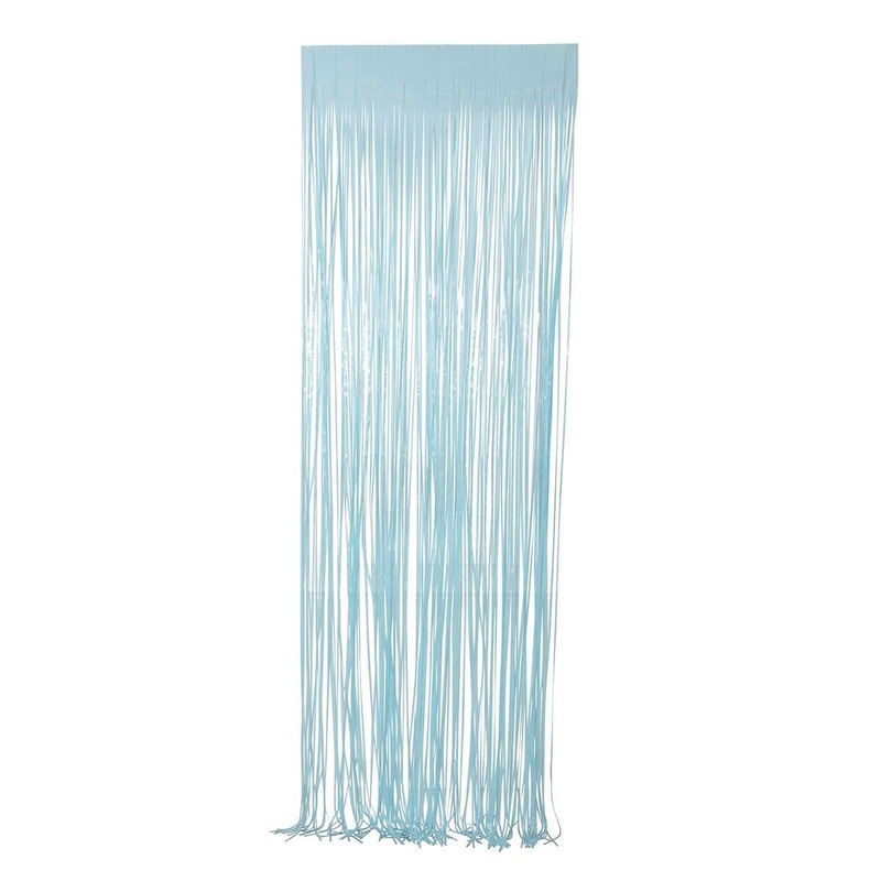 Light Blue, Macaroon Collection, Foil Fringe Curtain