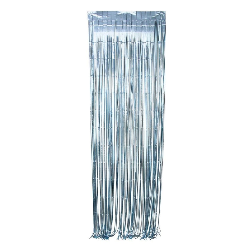 Light Blue, Matte Collection, Foil Fringe Curtain
