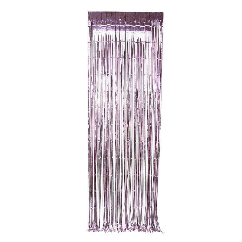 Light Pink Foil Fringe Curtain