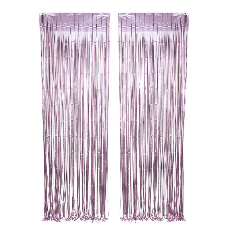 Light Pink, Matte Collection, Foil Fringe Curtain, 2 Count